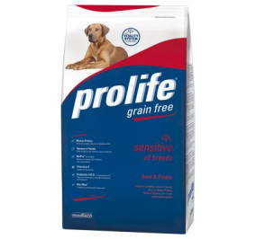 Prolife grain free sensitive all breeds manzo kg 2