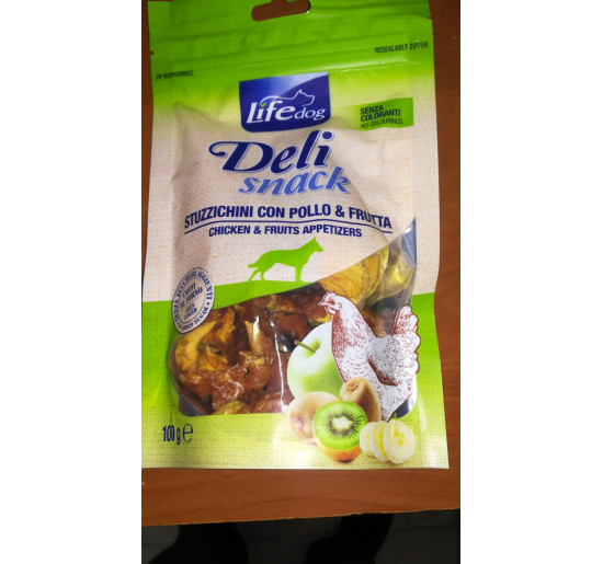 Life dog deli snack stuzzichini con pollo e mela gr 100