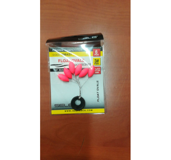 Sele float oval mis 6,3*13,2 mm rosso