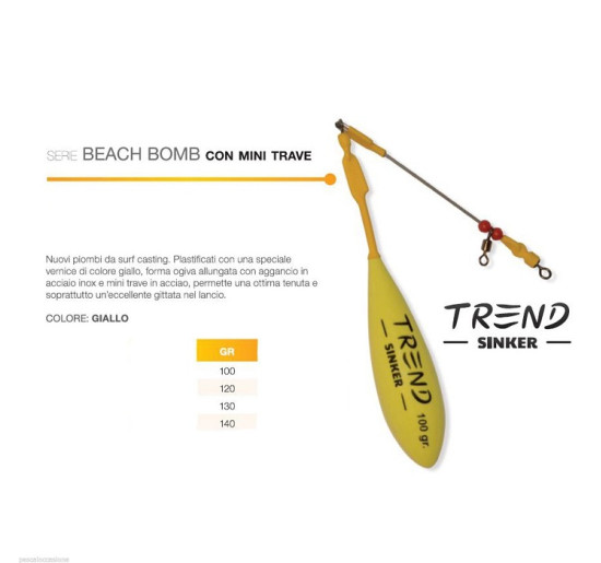 Trend beach bomb con mini trave giallo gr 120