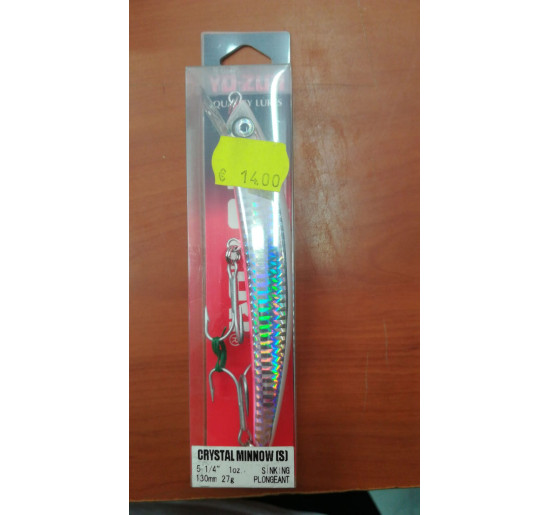 Yo zuri crystal minnow sinking 130 mm gr 27