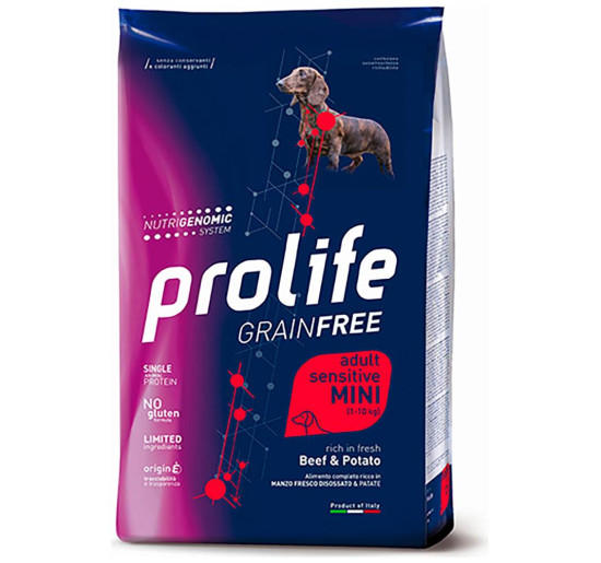 Prolife grainfree adult sensitive manzo e patate gr 600