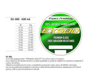 Expert predator ex 500 mt 500 diametro 0,20