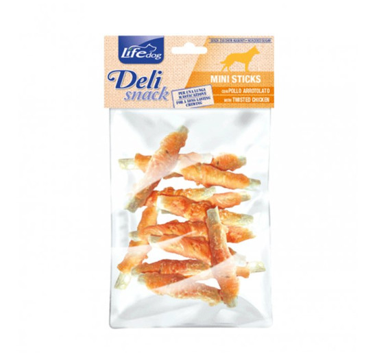 Life dog deli snack mini stick con pollo arrotolato gr 100