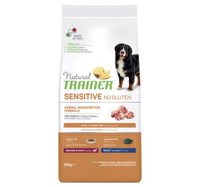 Natural trainer sensitive medium e maxi maiale e cereali integrali kg 12