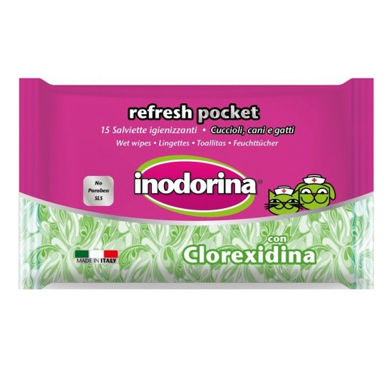 Inodorina refresh pocket con clorexidina pz 15