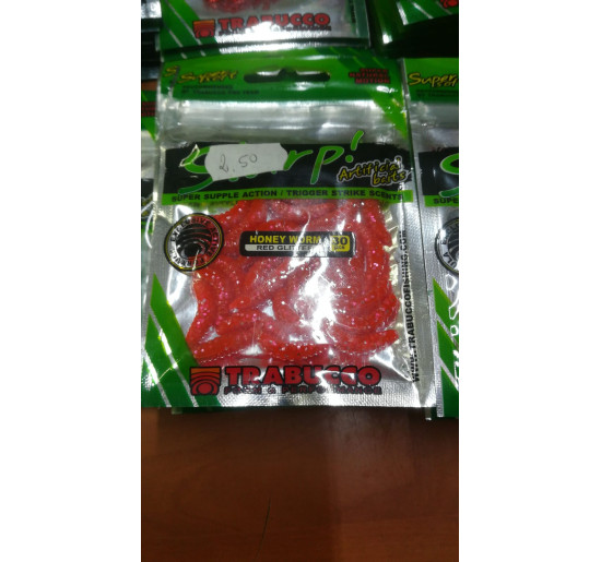 Trabucco slurp honey worm col red glitter pz 30