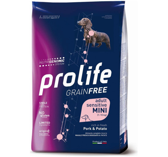 Prolife grain free adult sensitive mini maiale e patate kg 2