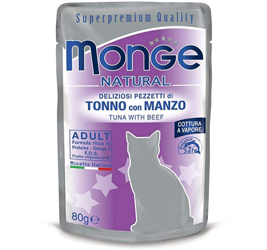 Monge buste natural tonno con manzo gr 80