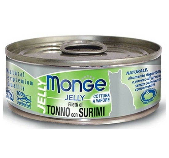 Monge jelly filetti di tonno con surimi gr 80