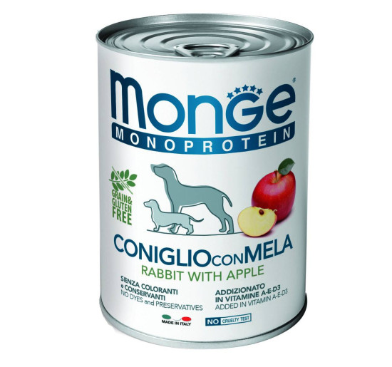 Monge monoproteico coniglio con mela gr 400