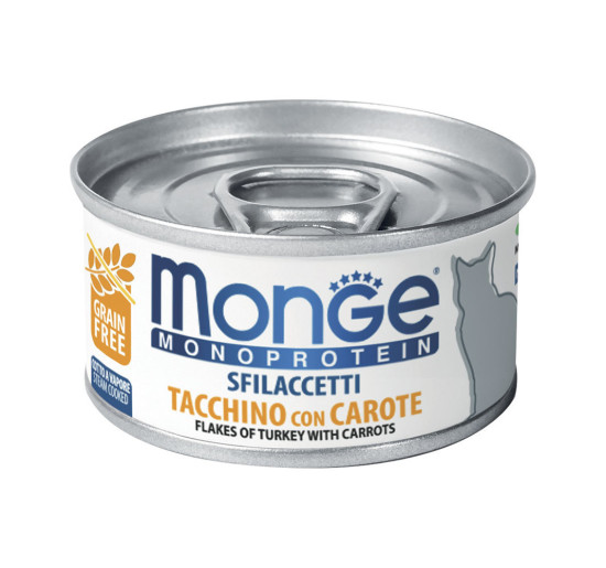 Monge monoprotein sfilaccetti solo tacchino con carote gr 80