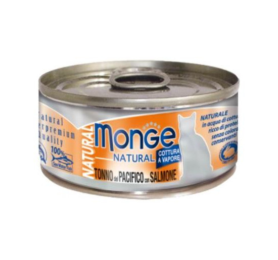 Monge natural tonno del pacifico con salmone gr 80