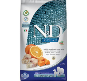 N/D ocean merluzzo, zucca e arancia adult medium e maxi kg 2,5