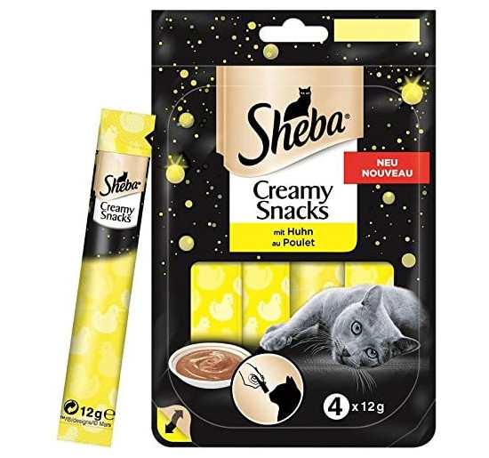 Sheba creamy snack con pollo pz 4