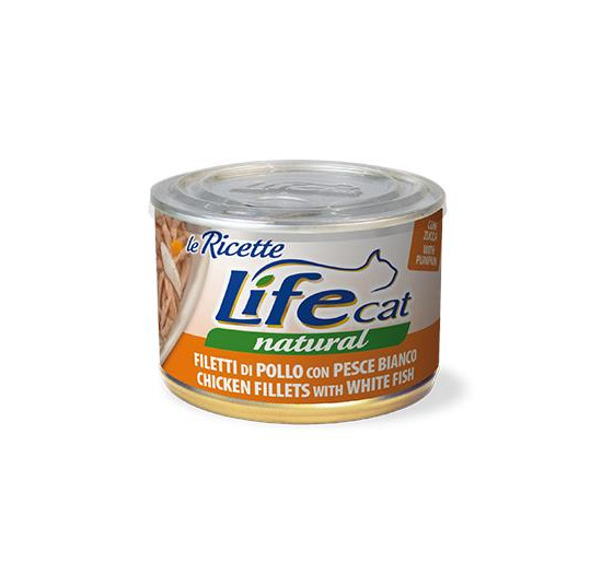 Life cat filetti di pollo con pesce bianco gr 150