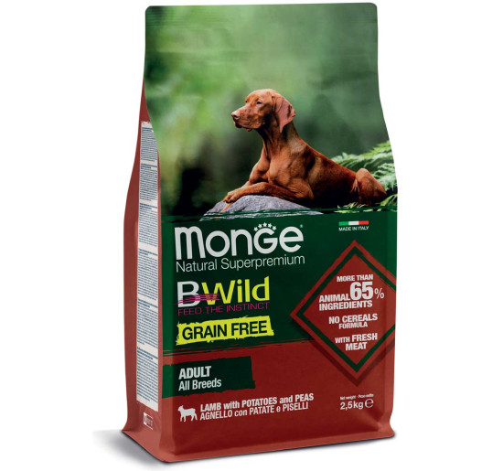 Monge BWild adult all breed agnello con patate e piselli kg 2,5