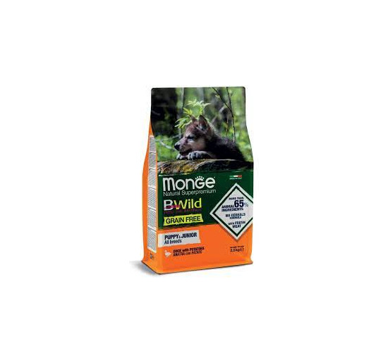 Monge BWild puppy e junior anatra con patate kg 2,5