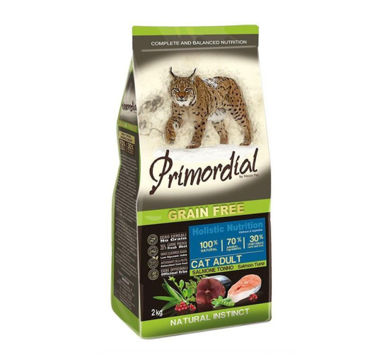 Primordial grain free adult salmone e tonno kg 2