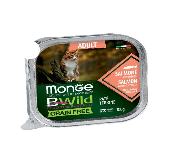 Monge BWild grain free adult patè con salmone gr 100