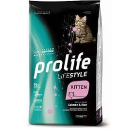 Prolife lifestyle kitten con salmone e riso kg 1,5