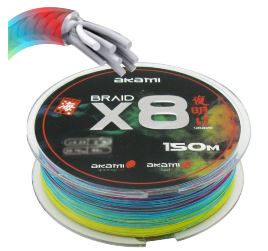 Akami yoake x8 multicolo mis 0,12 mt 250 carico di rottura kg 6,80