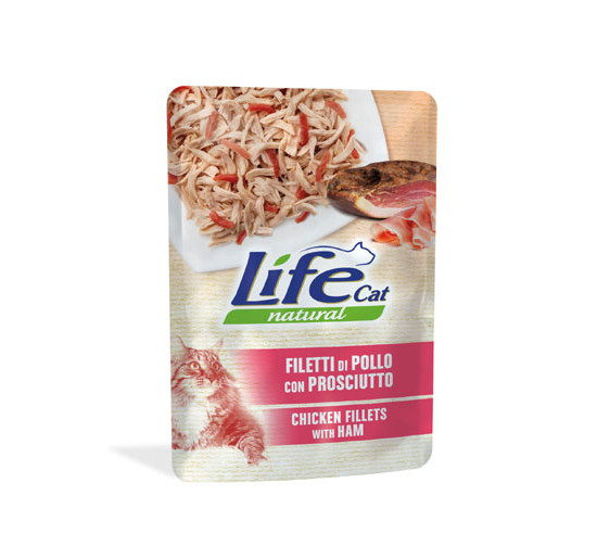 Life cat bustina filetti di pollo con prosciutto gr 70