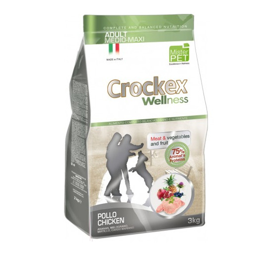 Crockex wellness adult medio maxi pollo kg 12
