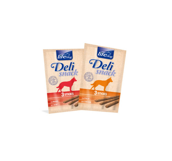 Life dog deli snack con manzo 3 pz