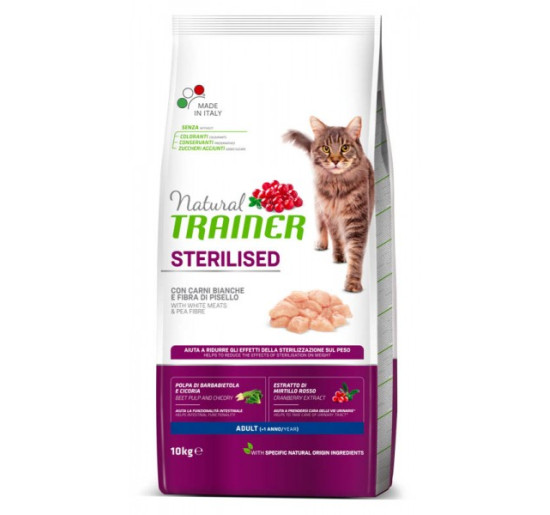 Natural trainer adult sterilizzato con tacchino e fibra di pisello kg 10