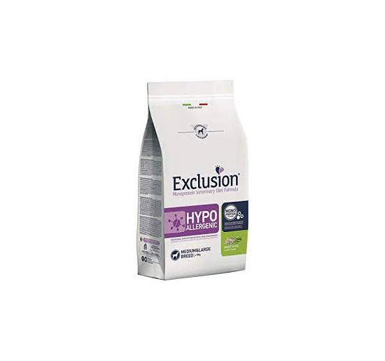 Exclusion hypoallergenic medium breed insetti e piselli kg 2