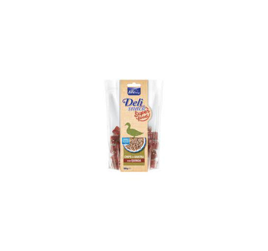 Life dog deli snack chips di anatra con quinoa gr 100