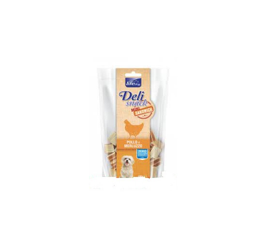 Life dog deli snack mini sandwich con pollo e merluzzo gr 100