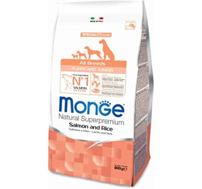 Monge all breed puppy and junior salmone e riso gr 800