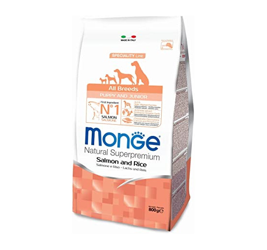 Monge all breed puppy and junior salmone e riso gr 800