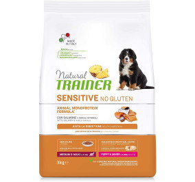 Trainer sensitive puppy con salmone e cereali integrali medium e maxi kg 3